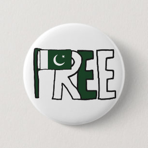 Macaron Rond 5 Cm Drapeau du Pakistan libre