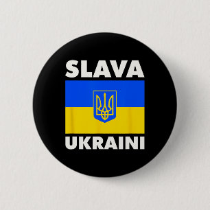 Macaron Rond 5 Cm Drapeau du pays Ukraine Fierté Slava Ukraini 2 