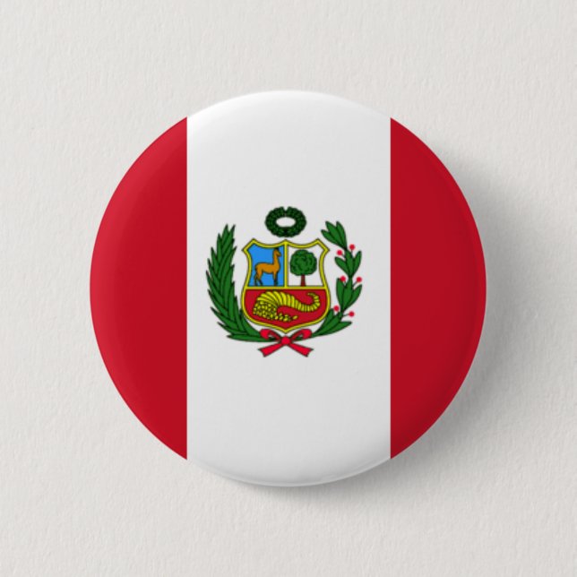Macaron Rond 5 Cm Drapeau du Pérou (Devant)