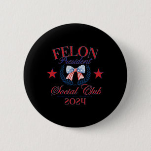 Macaron Rond 5 Cm Drapeau du président Social Club 2024 Trump