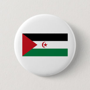 Macaron Rond 5 Cm Drapeau du Sahara occidental