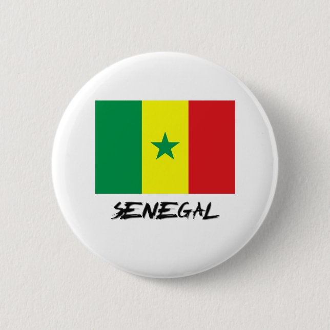 Macaron Rond 5 Cm Drapeau du Sénégal (Devant)