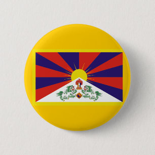 Macaron Rond 5 Cm Drapeau du Thibet