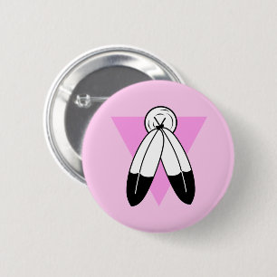 Macaron Rond 5 Cm Drapeau du triangle rose Two-Spirit