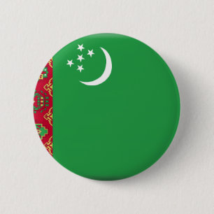 Macaron Rond 5 Cm Drapeau du Turkménistan
