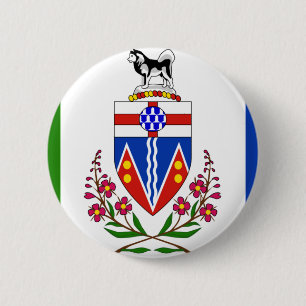 Macaron Rond 5 Cm Drapeau du Yukon
