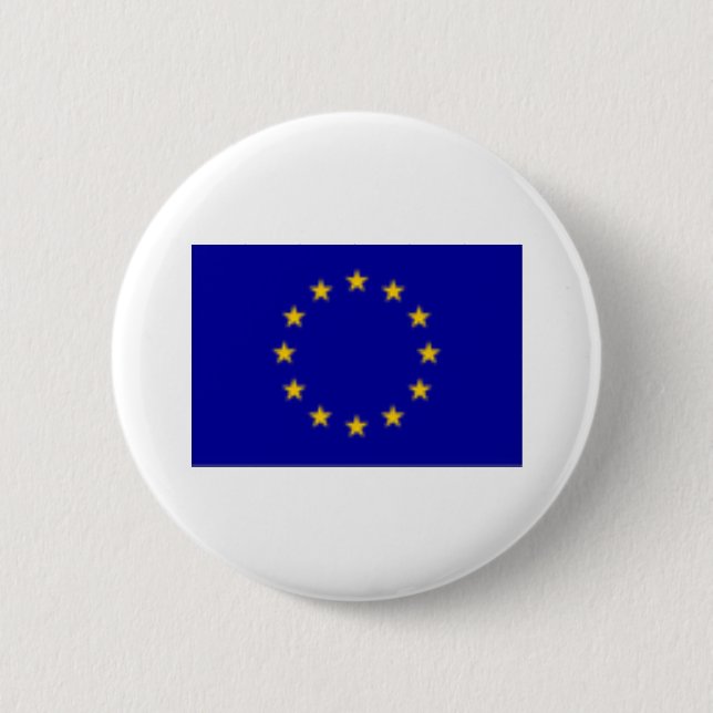 Macaron Rond 5 Cm Drapeau d'UE (Devant)