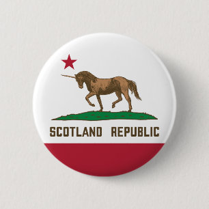 Macaron Rond 5 Cm Drapeau écossais Californie Unicorne