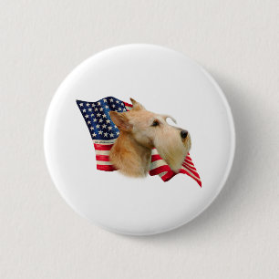 Macaron Rond 5 Cm Drapeau écossais Terrier (blé)