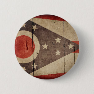 Macaron Rond 5 Cm Drapeau en bois rocailleux de l'Ohio