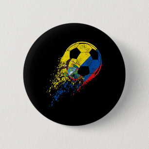 Macaron Rond 5 Cm Drapeau équatorien d'Équateur Joueur de foot