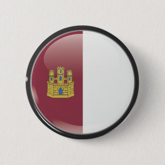 Macaron Rond 5 Cm Drapeau et escudo de Castilla La Mancha