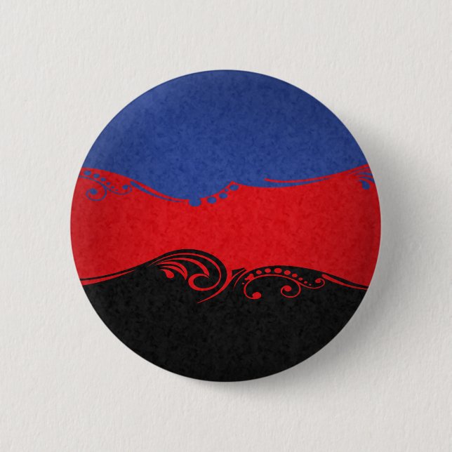 Macaron Rond 5 Cm Drapeau fantaisie en polyamorée et torsadée (Devant)