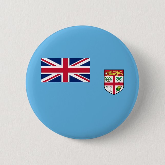 Macaron Rond 5 Cm Drapeau Fidji (Devant)