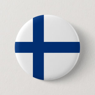 Macaron Rond 5 Cm Drapeau Finlandais (Finlande) Bouton