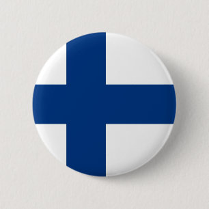 Macaron Rond 5 Cm Drapeau finlandais sur le bouton
