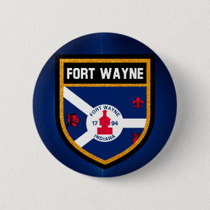 Macaron Rond 5 Cm Drapeau Fort Wayne