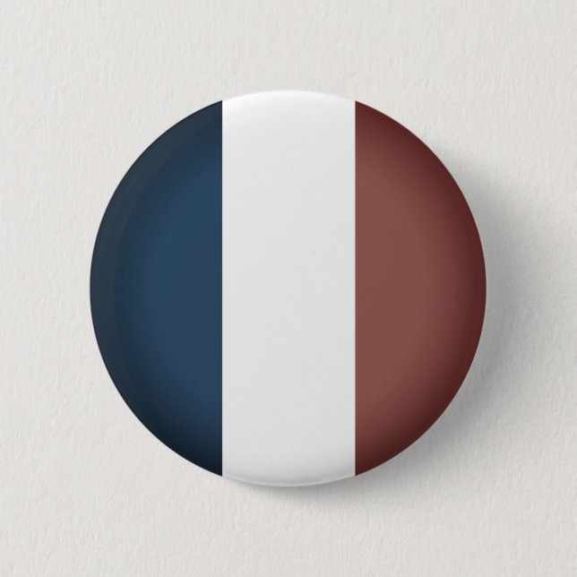 Macaron Rond 5 Cm Drapeau Français De Couleurs Sombres (Devant)