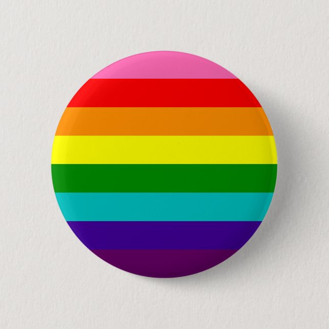 Macaron Rond 5 Cm Drapeau Gay pride original Gilbert Baker Rainbow (Devant)