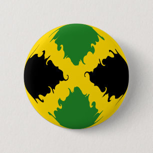 Macaron Rond 5 Cm Drapeau Gnarly de la Jamaïque