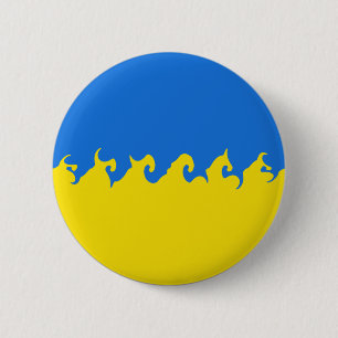 Macaron Rond 5 Cm Drapeau Gnarly de l'Ukraine