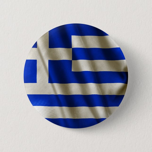 Macaron Rond 5 Cm Drapeau grec (Devant)