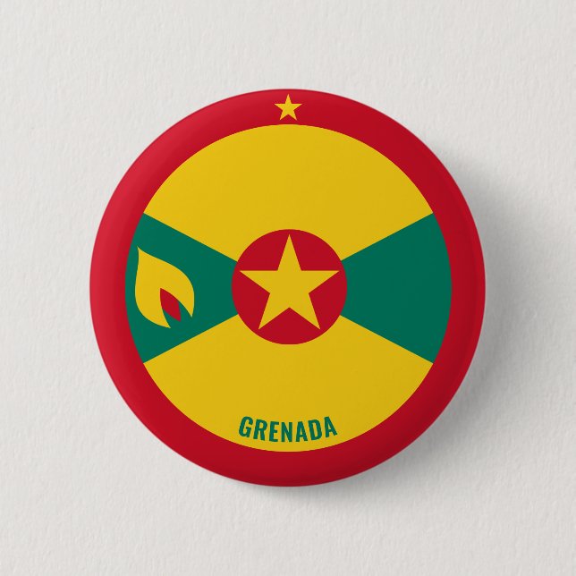 Macaron Rond 5 Cm Drapeau Grenade Bouton patriotique de charme (Devant)