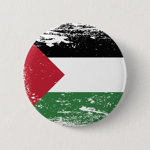 Macaron Rond 5 Cm Drapeau grunge de la Palestine