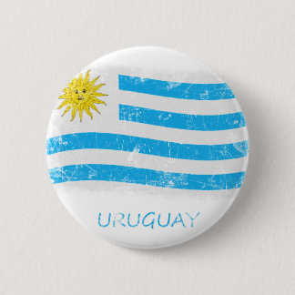 Macaron Rond 5 Cm Drapeau grunge de l'Uruguay
