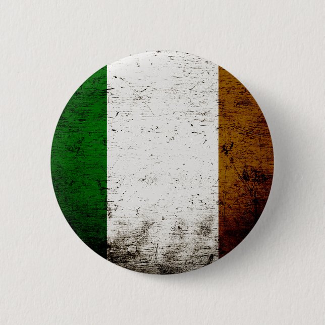 Macaron Rond 5 Cm Drapeau grunge noir de l'Irlande (Devant)
