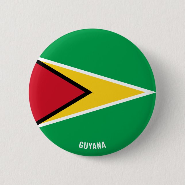 Macaron Rond 5 Cm Drapeau Guyana Bouton patriotique de charme (Devant)