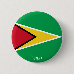 Macaron Rond 5 Cm Drapeau Guyana Bouton patriotique de charme