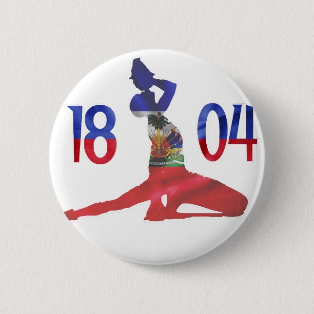 Macaron Rond 5 Cm Drapeau haïtien 1804 Neg Mawon | Indépendance haït (Devant)