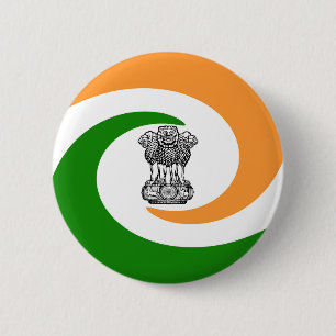 Macaron Rond 5 Cm Drapeau indien