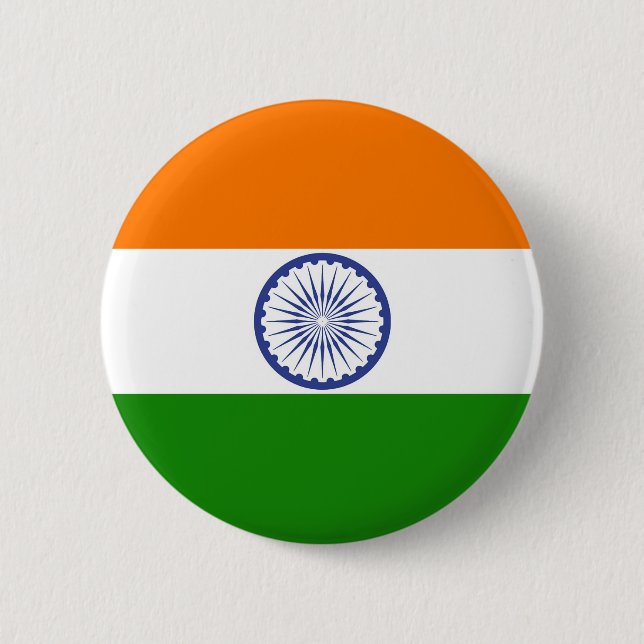 Macaron Rond 5 Cm Drapeau indien (Devant)