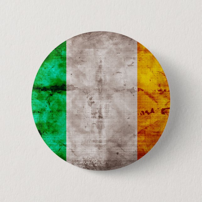 Macaron Rond 5 Cm Drapeau irlandais (Devant)