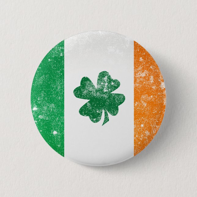 Macaron Rond 5 Cm Drapeau irlandais (Devant)