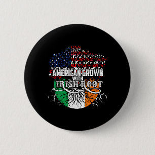 Macaron Rond 5 Cm Drapeau irlandais à racines irlandaises cultivé en