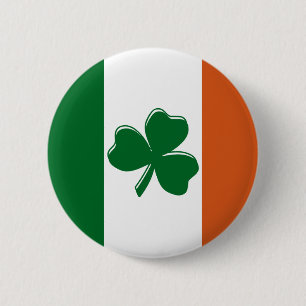 Macaron Rond 5 Cm Drapeau irlandais Shamrock de l'encre personnalis