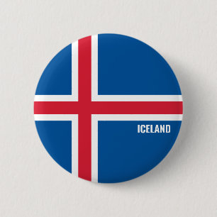 Macaron Rond 5 Cm Drapeau Islande mignon Patriotique