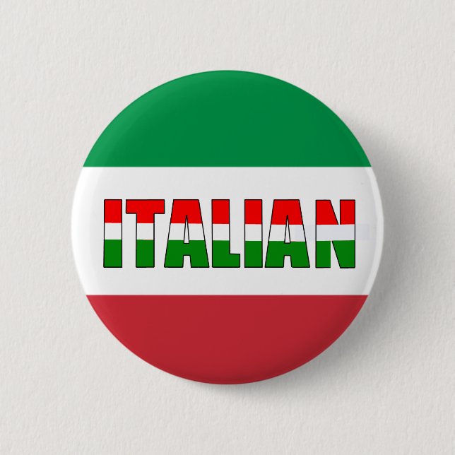 Macaron Rond 5 Cm Drapeau italien de l'Italie (Devant)
