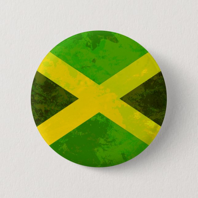Macaron Rond 5 Cm drapeau jamaïque - racines de reggae (Devant)