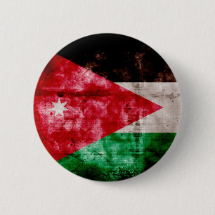 Macaron Rond 5 Cm Drapeau jordanien patiné