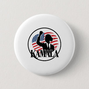 Macaron Rond 5 Cm Drapeau Kamala Harris Usa 2024 Vintage