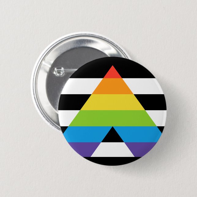 Macaron Rond 5 Cm Drapeau LGBTQ de la Fierté d'Ally droit (Devant & derrière)