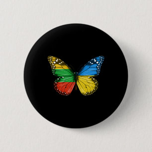 Macaron Rond 5 Cm Drapeau lituanien ukrainien papillon Lituanie Ukra
