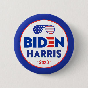 Macaron Rond 5 Cm Drapeau lunettes de soleil Elect Joe Biden Kamala