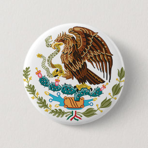 MACARON ROND 5 CM DRAPEAU MEXICAIN - STYLE DU MEXIQUE - MANTEAU DES