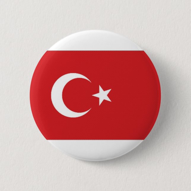 Macaron Rond 5 Cm Drapeau national de la Turquie (Devant)