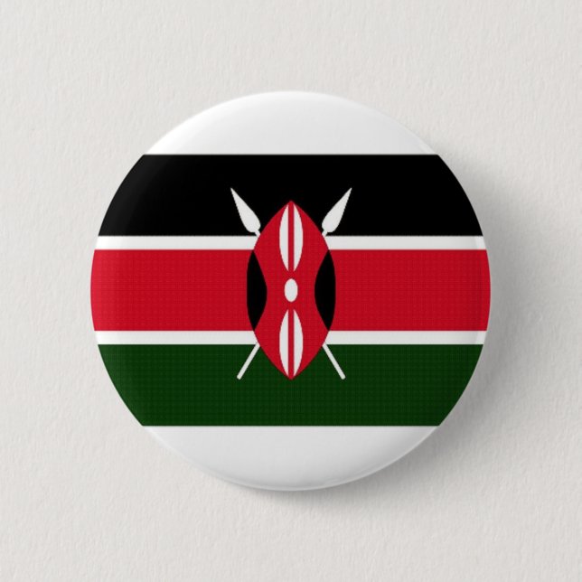 Macaron Rond 5 Cm Drapeau national du Kenya (Devant)
